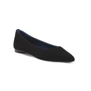 NUR ITALY Black Made In Italy Suede Margherita Flats